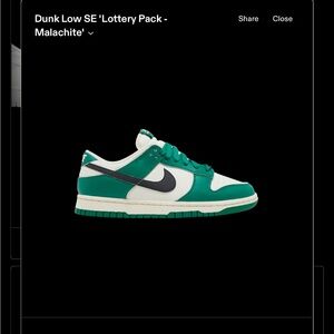 Nike Dunk Low Green and White Sneakers